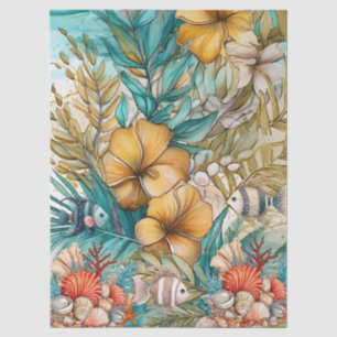 Papel De Seda Whimsage Ocean Floral & Fish