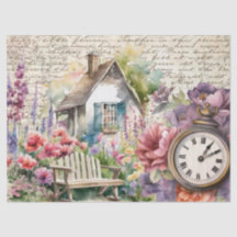 Whimsic English Cottage House Flowers Watch