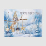 Papel De Seda Whimsic Winter Lady Gnomo Felry Christmas<br><div class="desc">Whimsical Winter Gnomo Tissue Paper - Design único, Watercolor Illustration, Customizable Name e muito mais. O Whimsical Winter Lady Gnomo Merry Christmas Tissue Paper é a solução perfeita para espalhar alegria nas férias. Este único Papel Tecido apresenta um encantador gnomo de senhora sentado num galho, cercado por estrelas de decoração...</div>