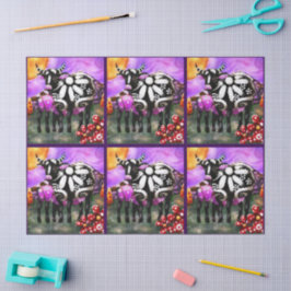 Papel De Seda Whimsical Abstract Momma & Baby Cow Decoupage
