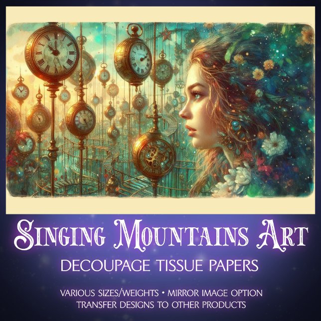 Papel De Seda Whimsical Alice Wonderland Steampunk  (Criador carregado)