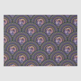 Papel De Seda Whimsical Aries Zodiac Mandala Art Deco Scallop