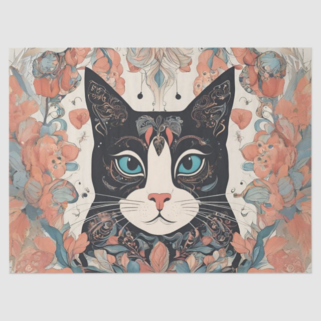 Papel De Seda Whimsical Cat (Frente )