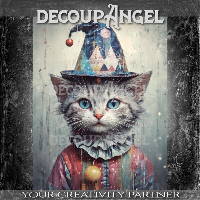 Papel De Seda Whimsical Cat Decoupage (Criador carregado)