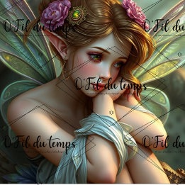 Papel De Seda Whimsical Child Fairy - Decoupage Paper
