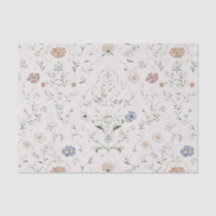 Whimsical Cottagecore Beige Watercolor Wildflower