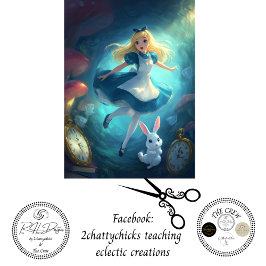 Papel De Seda Whimsical Fantasy Girl Falling Through Time