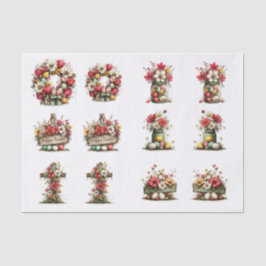 Papel De Seda Whimsical Floral Easter for  Shells  Decoupage