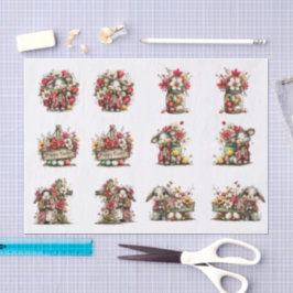 Papel De Seda Whimsical Floral Easter for Shells  Decoupage
