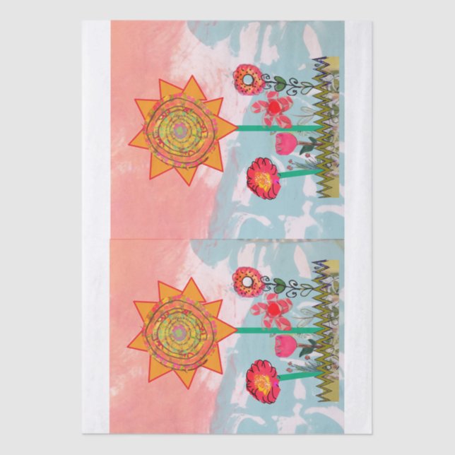Papel De Seda Whimsical Flowers  (Frente )