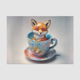 Papel De Seda Whimsical Fox Kit em Teacup Decoupage Paper