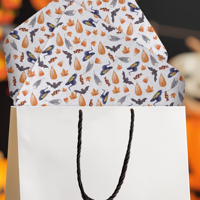 Papel De Seda Whimsical Halloween (Whimsical Halloween Tissue Paper for Gift Wrapping or Decoupage)