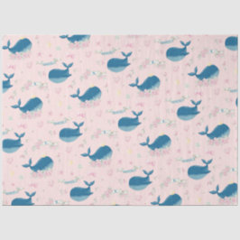 Papel De Seda Whimsical Personalizado Baleia Floral