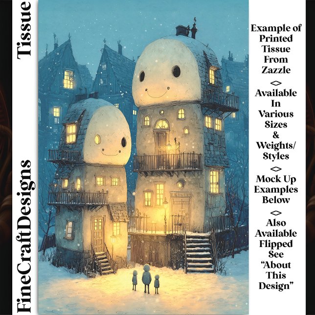 Papel De Seda Whimsical Smiling Snowmen Houses DW9R Decoupage (Criador carregado)