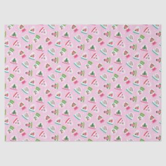 Papel De Seda Whimsical Snow Globes in Pastel Pink Pattern