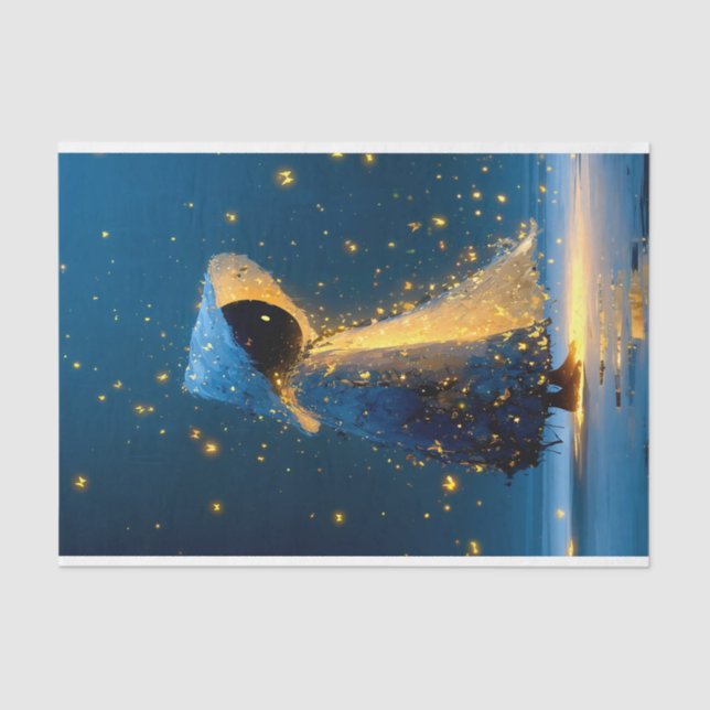 Papel De Seda Whimsical Snowman Spirit In Cloak DX3R Decoupage (Frente )