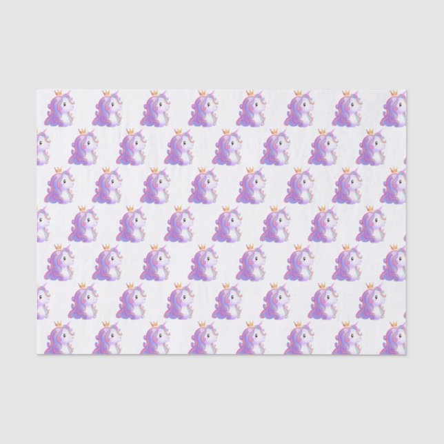 Papel De Seda Whimsical Unicorn Birthday (Frente )