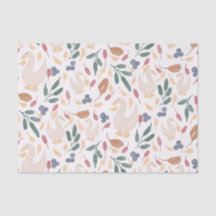 Whimsical Watercolor Geese & Wildflowers Tissue Pa