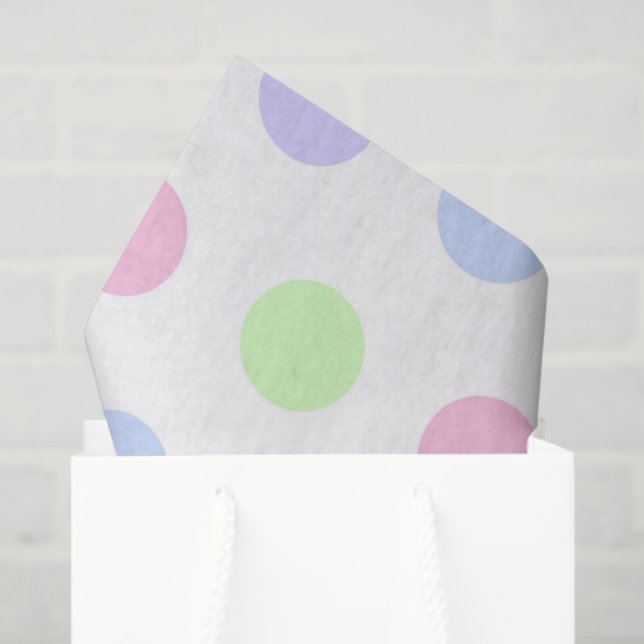 Papel De Seda Whimsical Watercolor Pastel Polka Dot Birthday (Sacola de presentes)