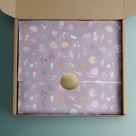 Papel De Seda Whimsical Watercolor, sob o Partido da Sereia Marí