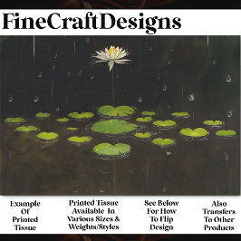 Papel De Seda Whimsl Tranquil Lily Pond BP5B Decoupage