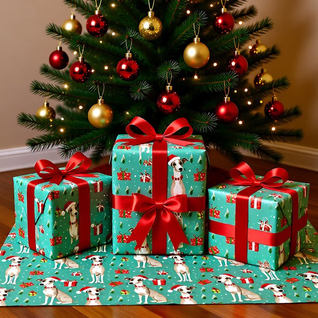 Papel De Seda Whippet Whimsy Natal (Whippet Whimsy Christmas Tissue Paper)