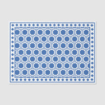 White Blue Modern Bone Inlay Decoupage Paper