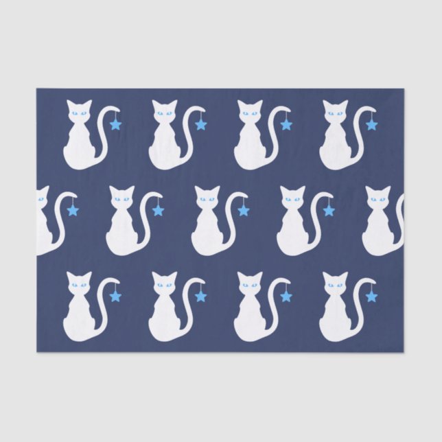 Papel De Seda White Cat Tissue Paper (Frente )