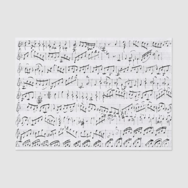 Papel De Seda White com Vintage Sheet Music (Frente )
