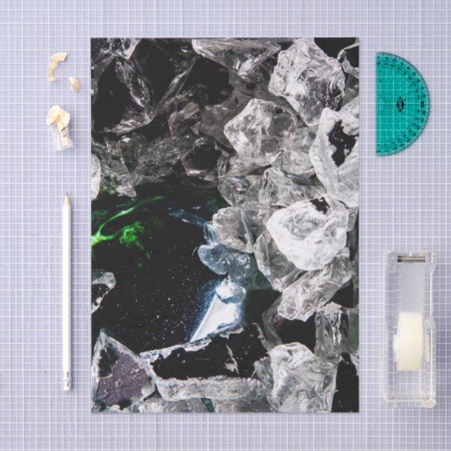 Papel De Seda White Crystals in Black outer space (Arte )