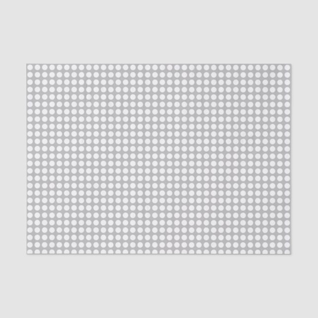 Papel De Seda White Dots on Cinza Issue Paper (Frente )