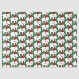 Papel De Seda White Elephant Santa Hat Tissue Paper