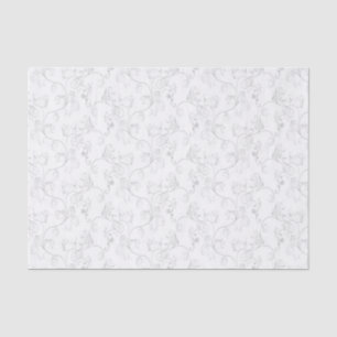 Papel De Seda White&Grey moderno macio nomeado Damasco