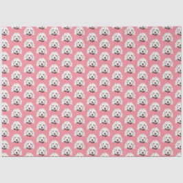 Papel De Seda White maltês Pooch Girassol Tecido Rosa