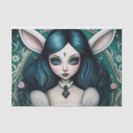 Papel De Seda White Rabbit Girl Alice - Publicação de dissociaçã