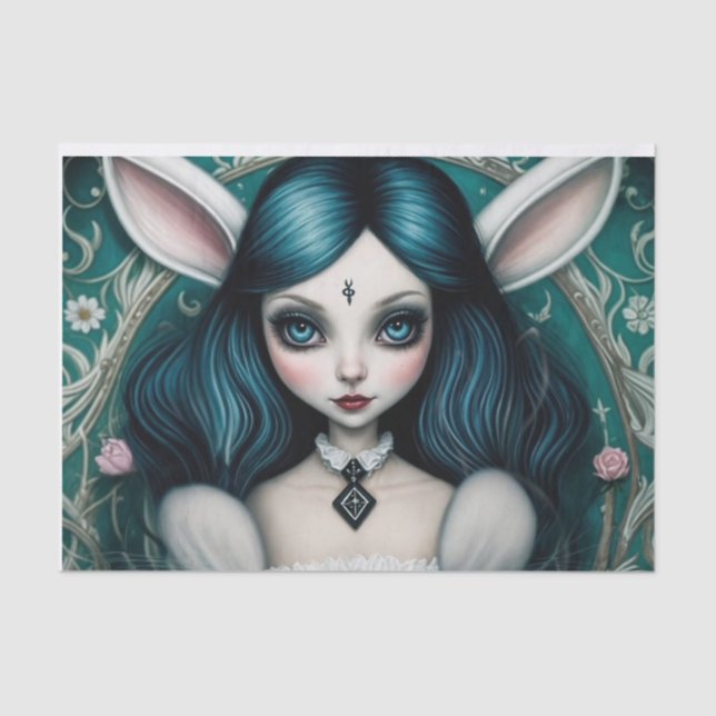 Papel De Seda White Rabbit Girl Alice - Publicação de dissociaçã (Frente )