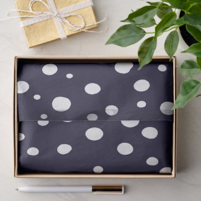 Papel De Seda White Snow Dot Pattern Satin (Presente)