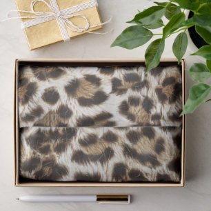 Papel De Seda White Snow Leopard Print Safari Party ID1157