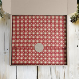 Papel De Seda White Star Gingham Country Holiday