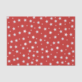 Papel De Seda White Stars (Estrelas brancas) em vermelho