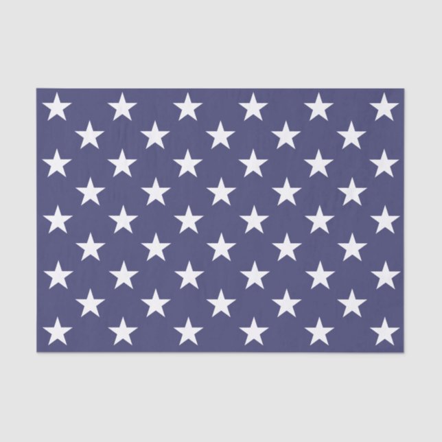 Papel De Seda White Stars Patriotic American Flag Patterno (Frente )
