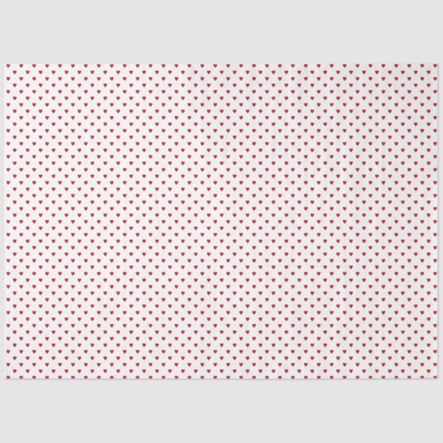 Papel De Seda White with Red Hearts Tissue Paper (Frente )