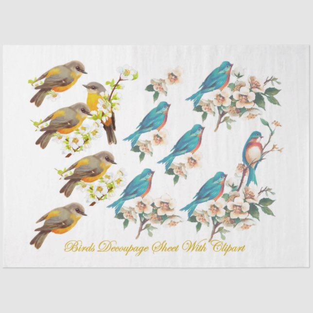 Papel De Seda Wild Bird Series Design 8 (Frente )