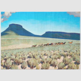 Papel De Seda "Wild Horse Country", por Maynard Dixon