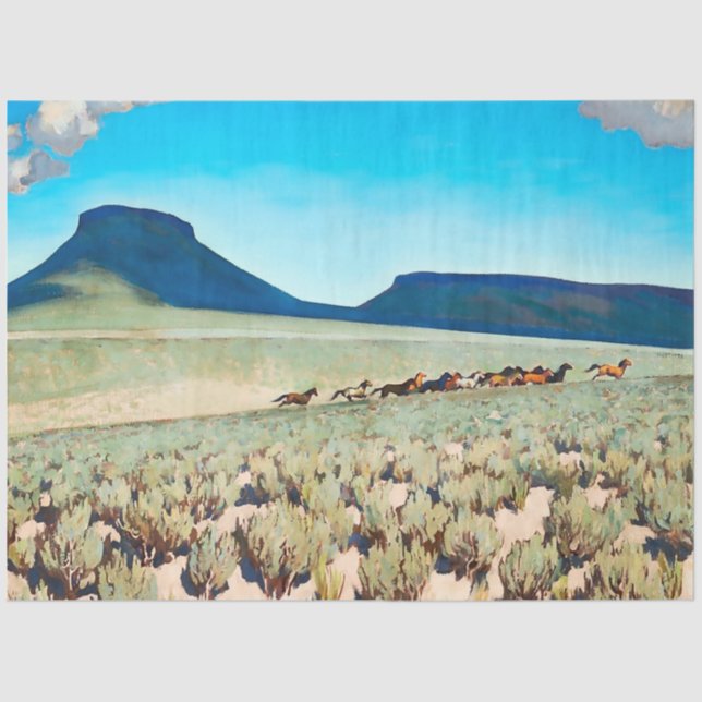 Papel De Seda "Wild Horse Country", por Maynard Dixon (Frente )
