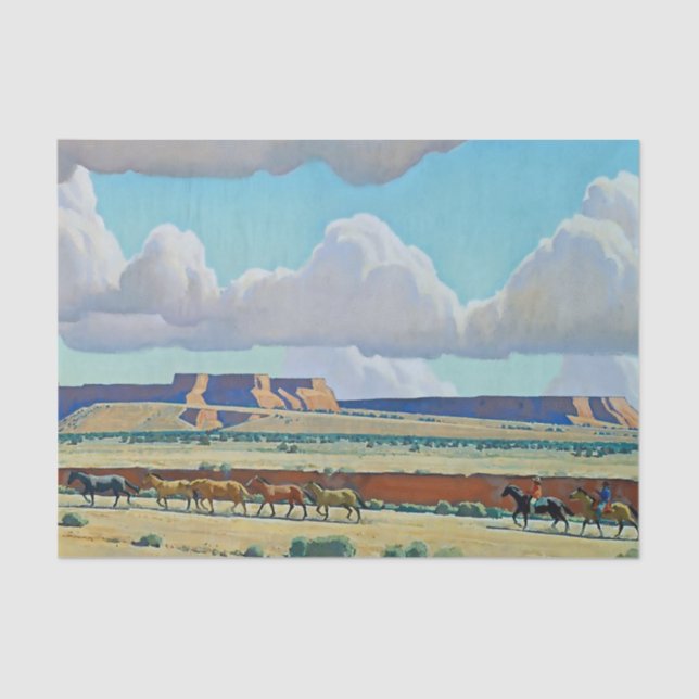 Papel De Seda "Wild Land of Navajo", por Maynard Dixon (Frente )