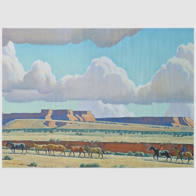 Papel De Seda "Wild Land of Navajo", por Maynard Dixon (Frente )