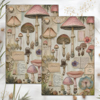 WILD MUSHROOMS POSTER DECOUPAGE