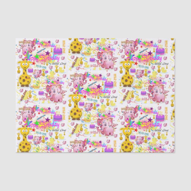 Papel De Seda Wild One First Birthday Tissue Paper (Frente )