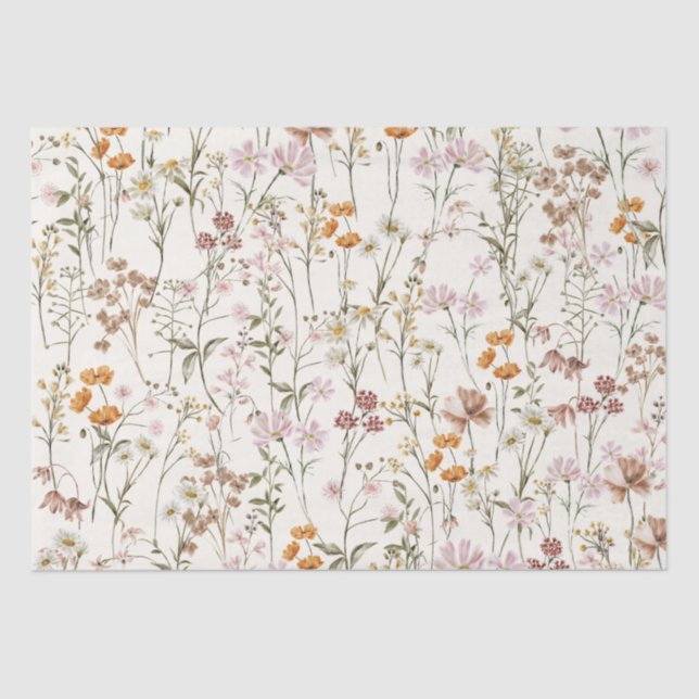 Papel De Seda Wildflower Boho Bloom Garden Boho (Frente )